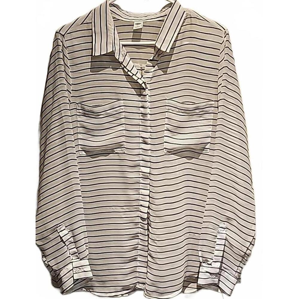 Old navy sheer button down blouse Size L